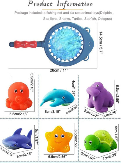 Fishing Floating Animals Squirts Bath Toys Games Playing Set