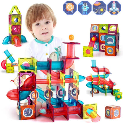 Giromag 110 Pcs Magnetic Tiles Building Blocks Marble Run | Toytime NZ