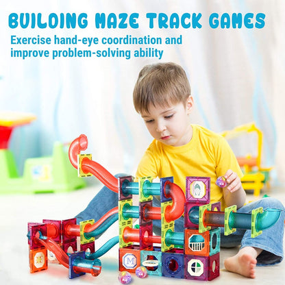 Giromag 186 Pcs Magnetic Tiles Building Blocks Marble Run | Toytime NZ