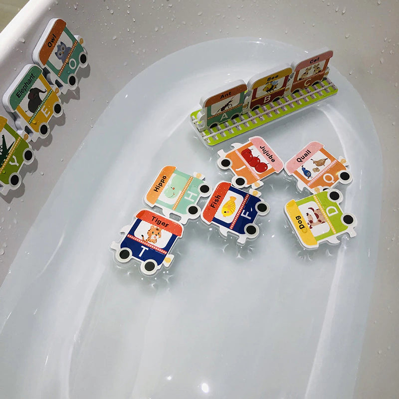 Bath Sticker Train Sticker Bath Toy – 28 Pieces with storage bag
