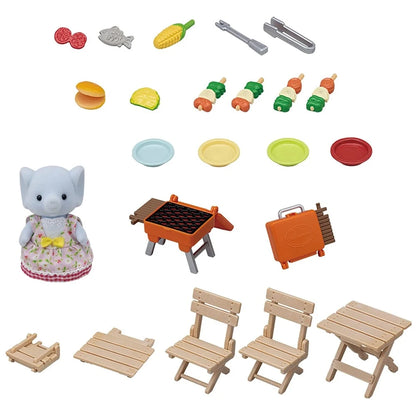 Sylvanian Families BBQ Picnic Set Elephant Girl