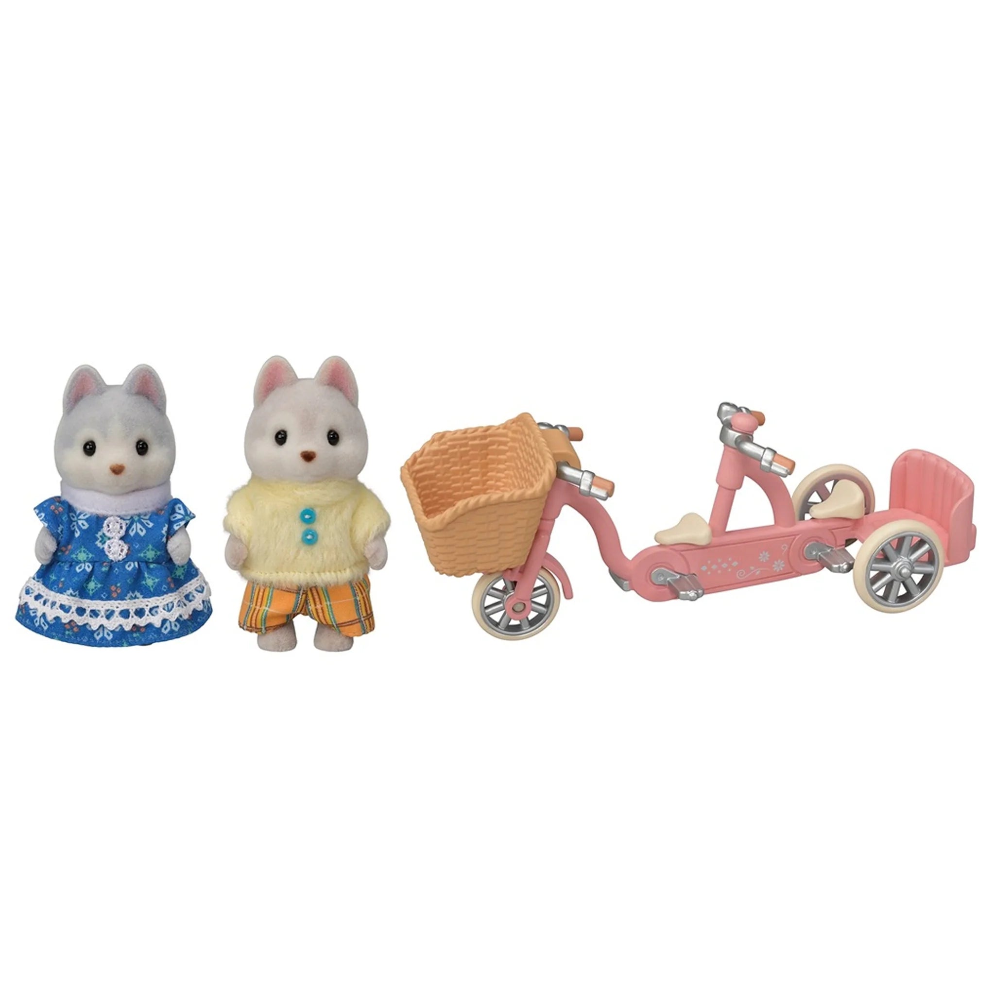 Sylvanian Families Tandem Cycling Set-Husky Sister & Brother